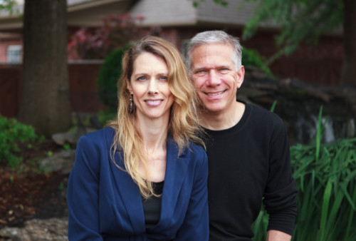 Angela Strohm with her husband
