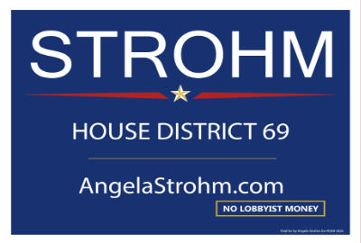 Angela Strohm campaign sign